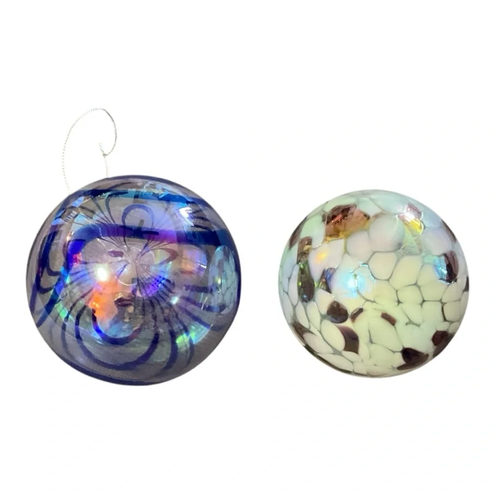 Crate&Barrel Holiday Ornament Set - White and Blue